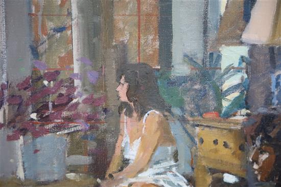 § Ken Howard (b.1932) Dora, Midsummers Day 57.5 x 39.5in.